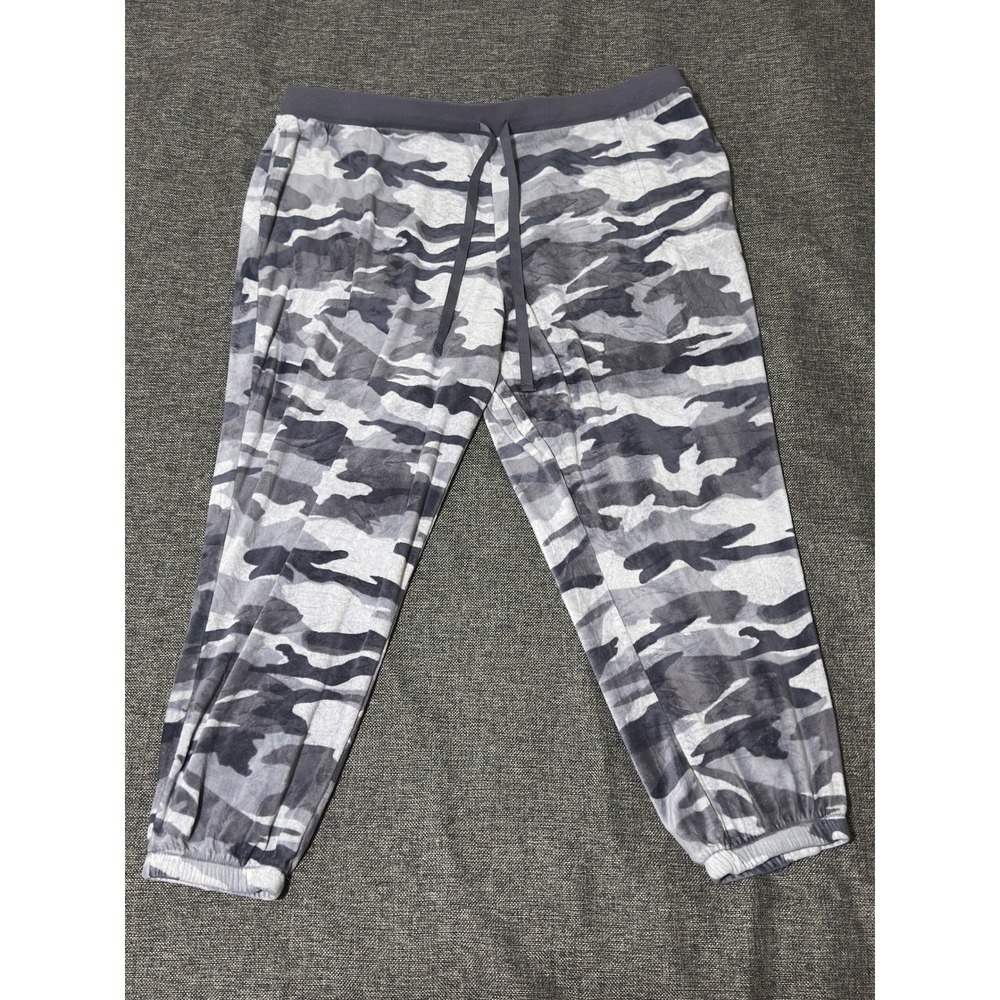 Simply Vera Vera Wang Womens Plus 2X Pajama Pants Camo Gray Elastic Waist Jogger